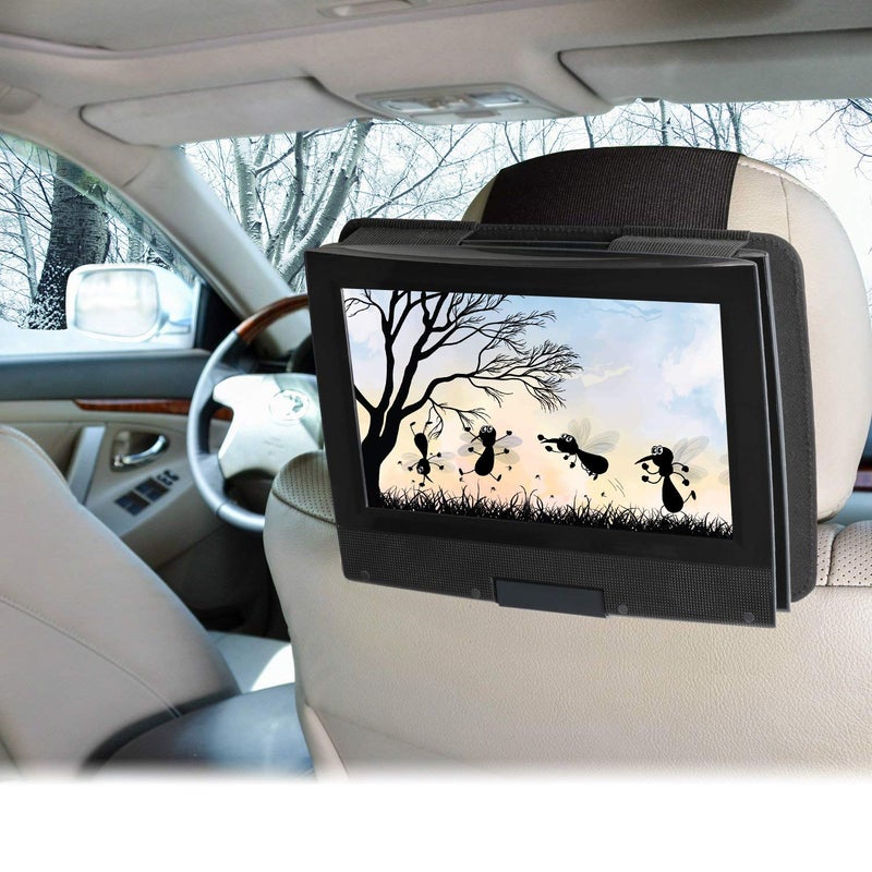 Hikig DVD Player Headrest Mount Holder - Portable DVD Player Mount for Car Back Seat Headrest - Swivel & Flip - 7 to 11 Inch - Image 2